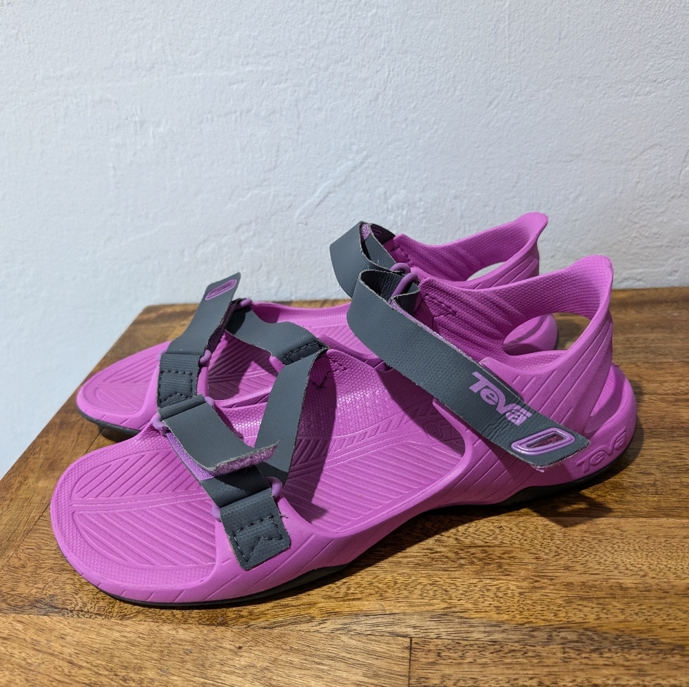 Teva womens adjustable strappy sandals rubber Sole Purple & Gray 1004912 Size 10 - Picture 5 of 9